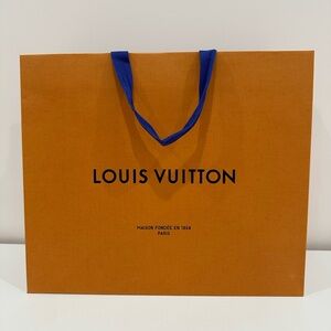 Louis Vuitton Orange Paper Shopping Bag (very minor flaw)| 15.75x13.5x6.3 inches